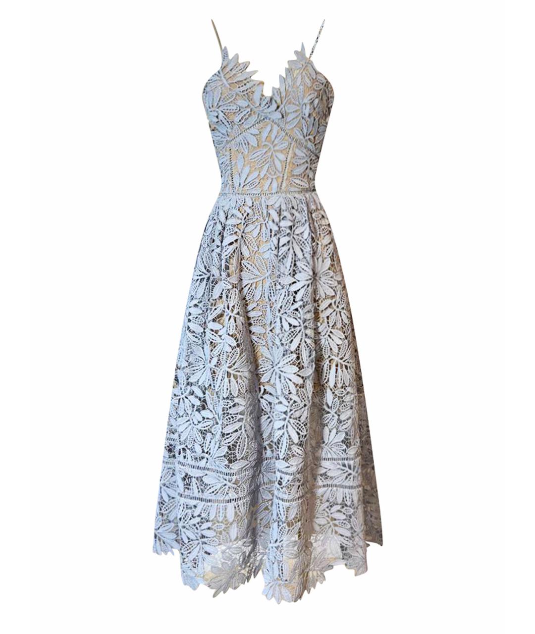 SELF-PORTRAIT Серое полиэстеровое вечернее платье, фото 1
