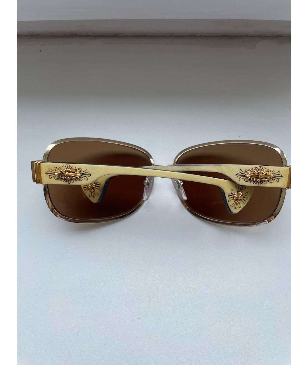 CHROME HEARTS Золотые металлические солнцезащитные очки, фото 3