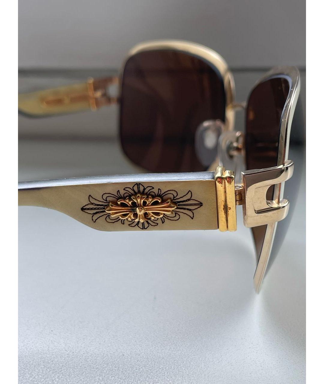 CHROME HEARTS Золотые металлические солнцезащитные очки, фото 8
