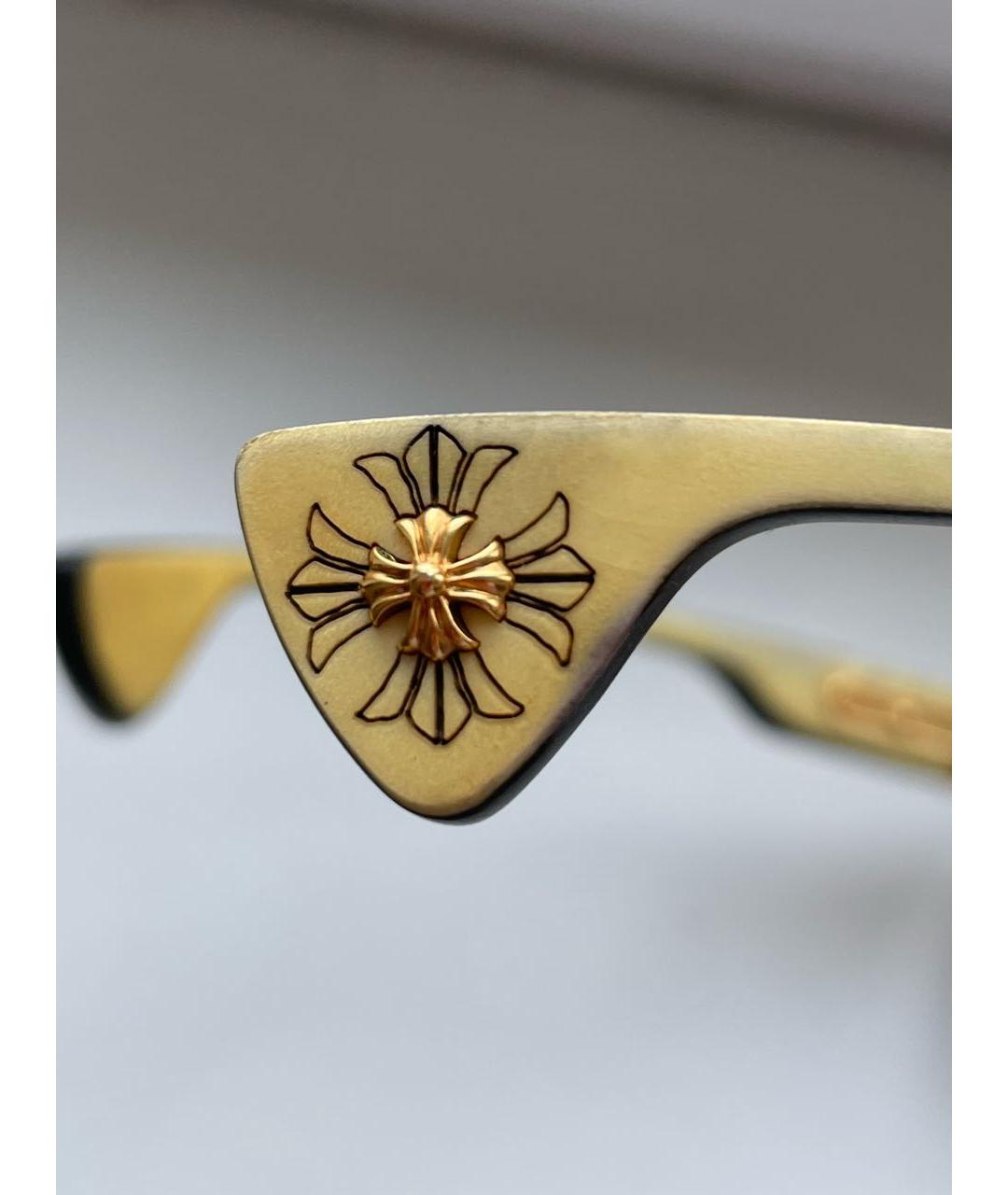 CHROME HEARTS Золотые металлические солнцезащитные очки, фото 5