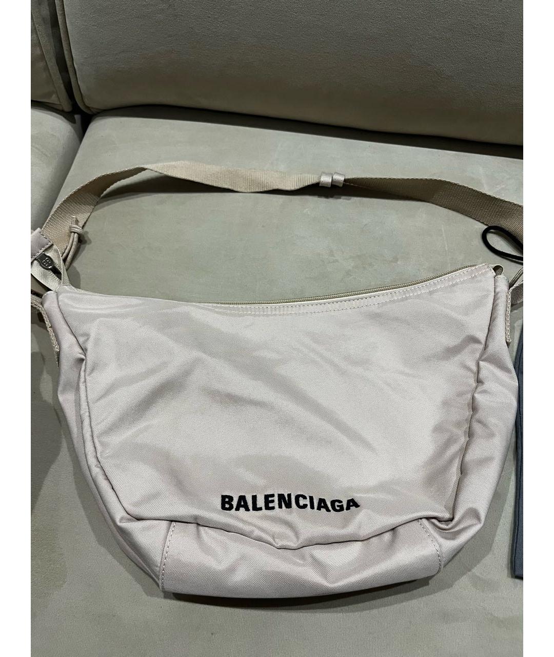 BALENCIAGA Бежевая тканевая сумка через плечо, фото 5