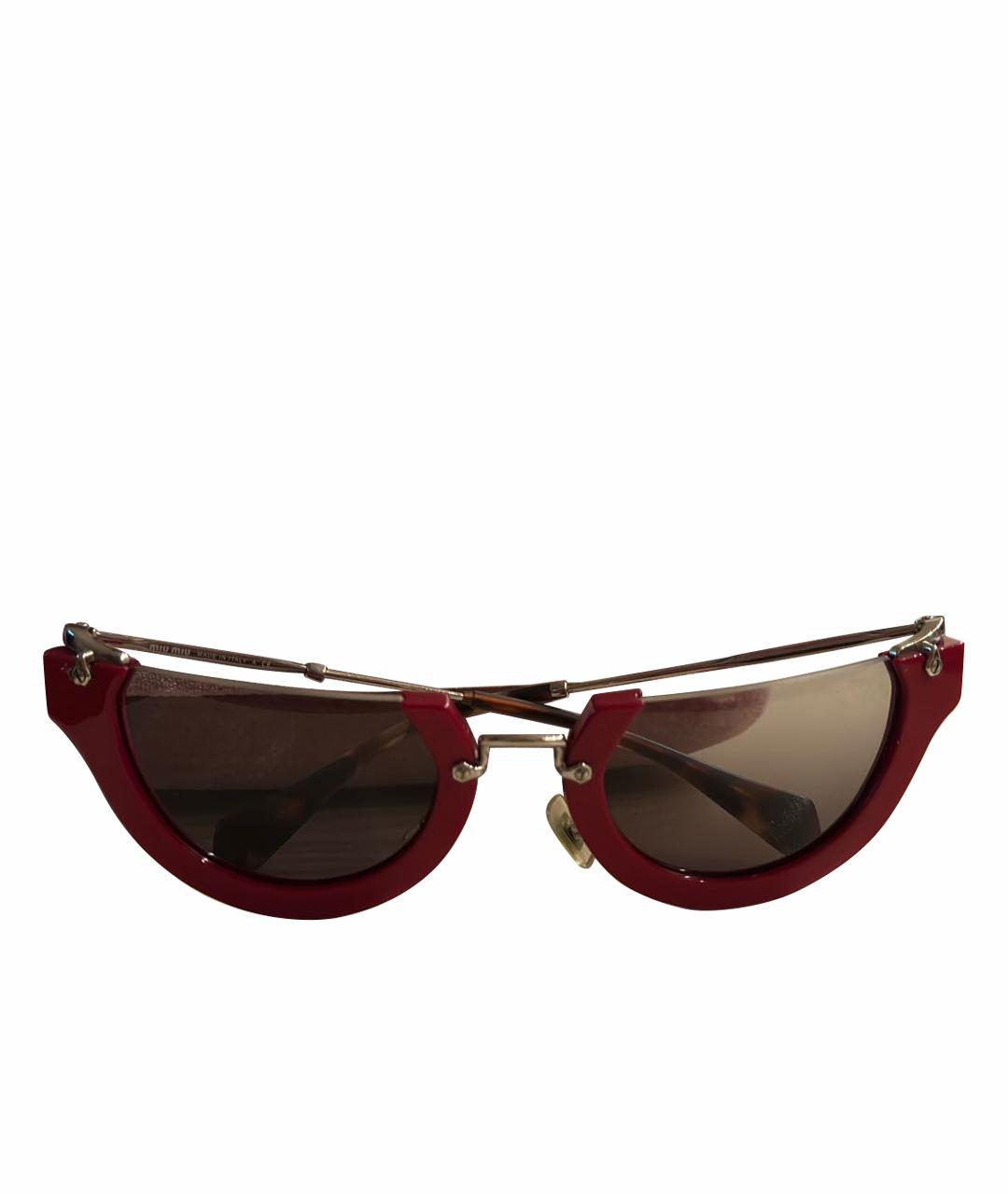 MIU MIU Красные пластиковые солнцезащитные очки, фото 1