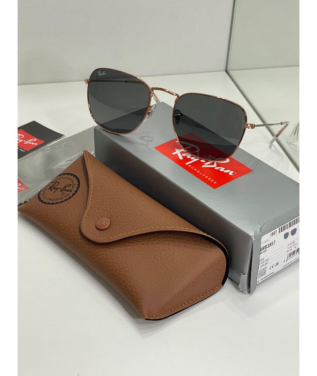 RAY BAN Антрацитовые металлические солнцезащитные очки, фото 2