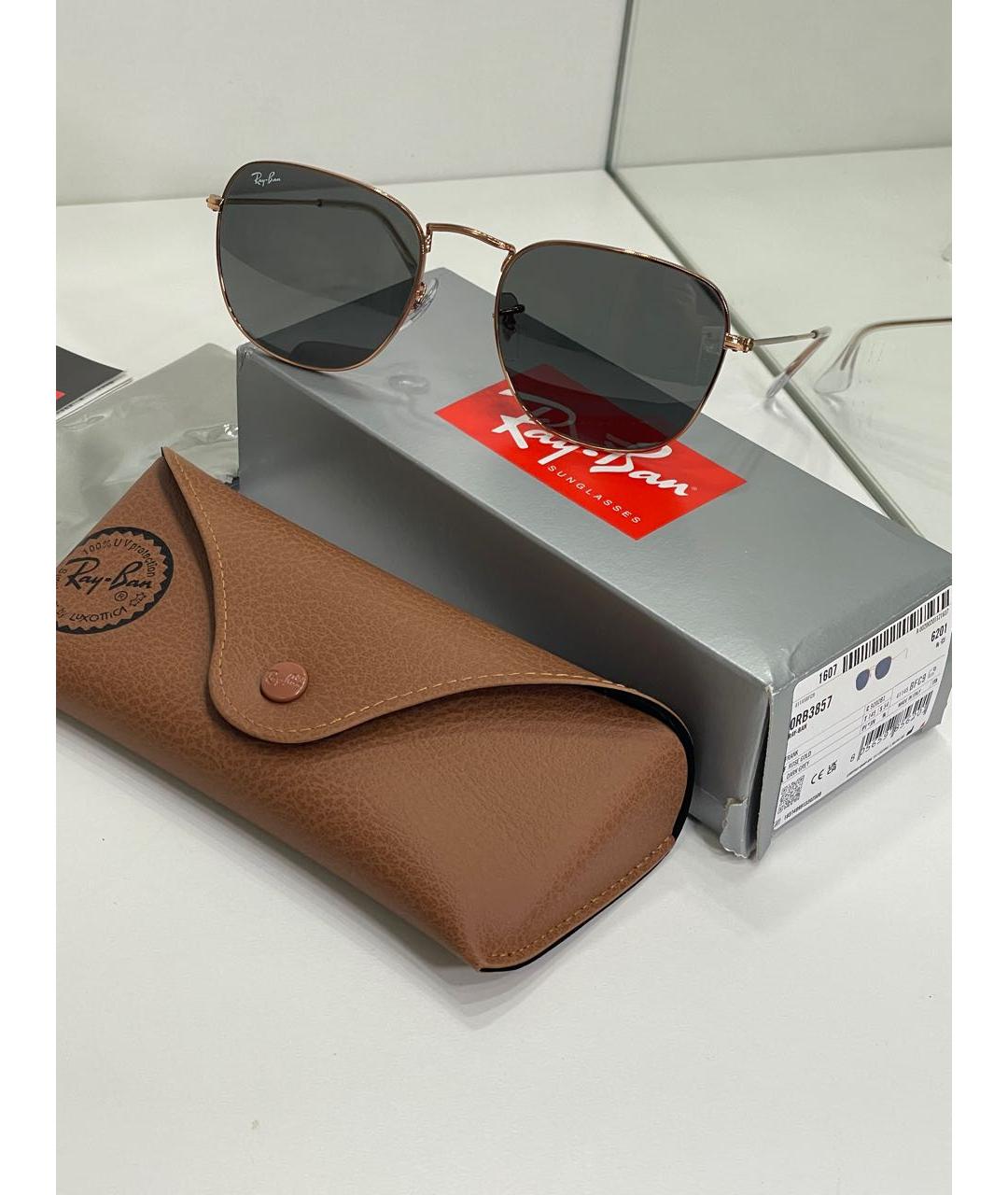 RAY BAN Антрацитовые металлические солнцезащитные очки, фото 8