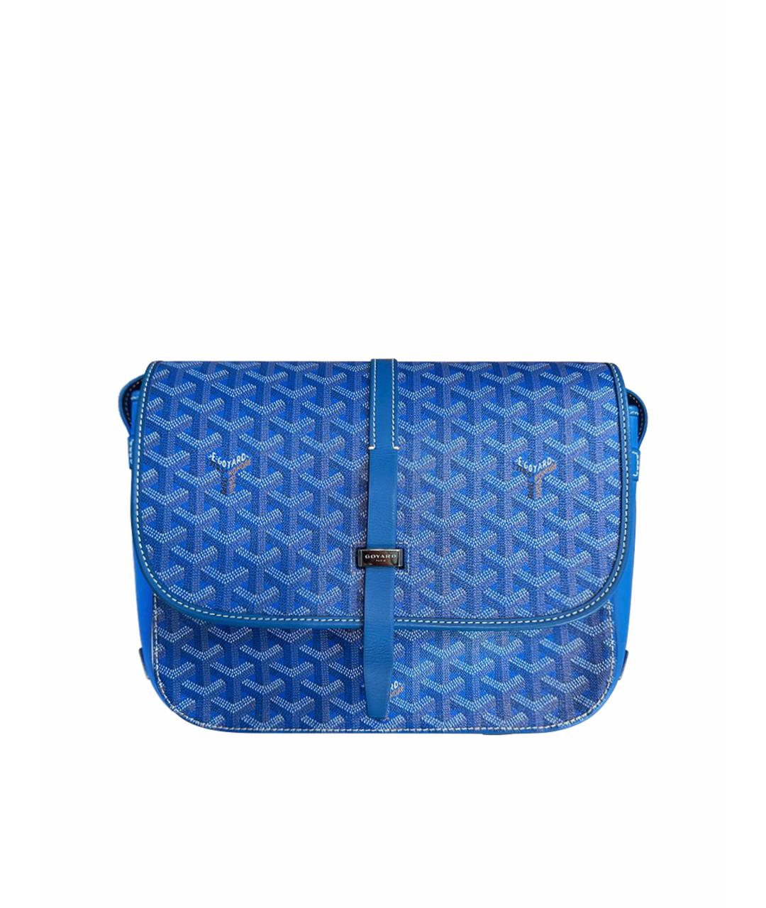 GOYARD Синяя кожаная поясная сумка, фото 1
