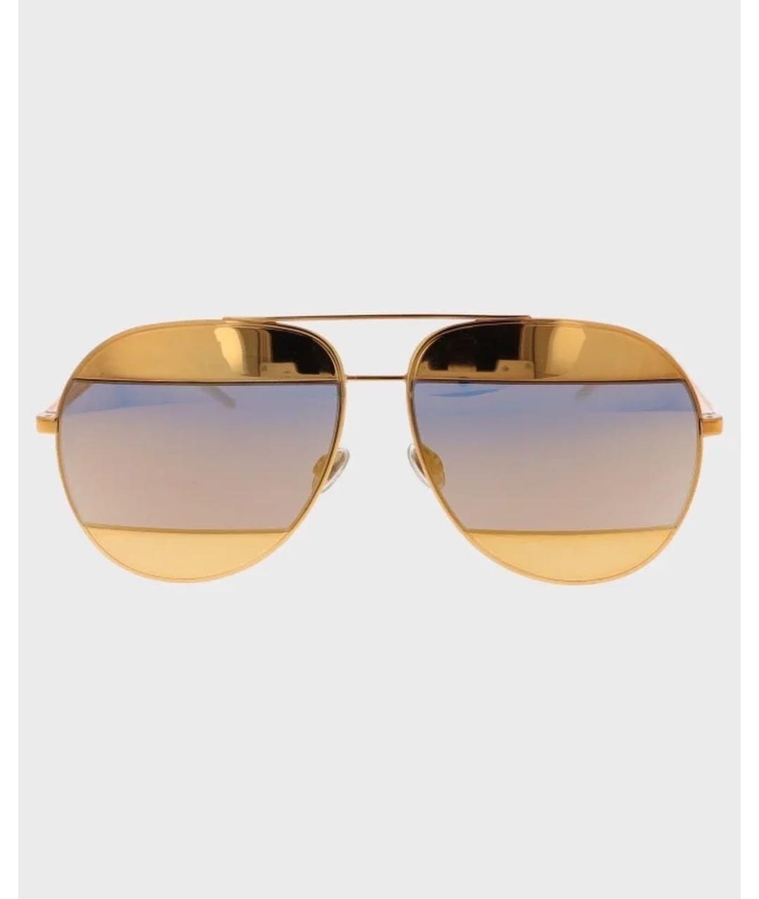 CHRISTIAN DIOR Золотые металлические солнцезащитные очки, фото 9
