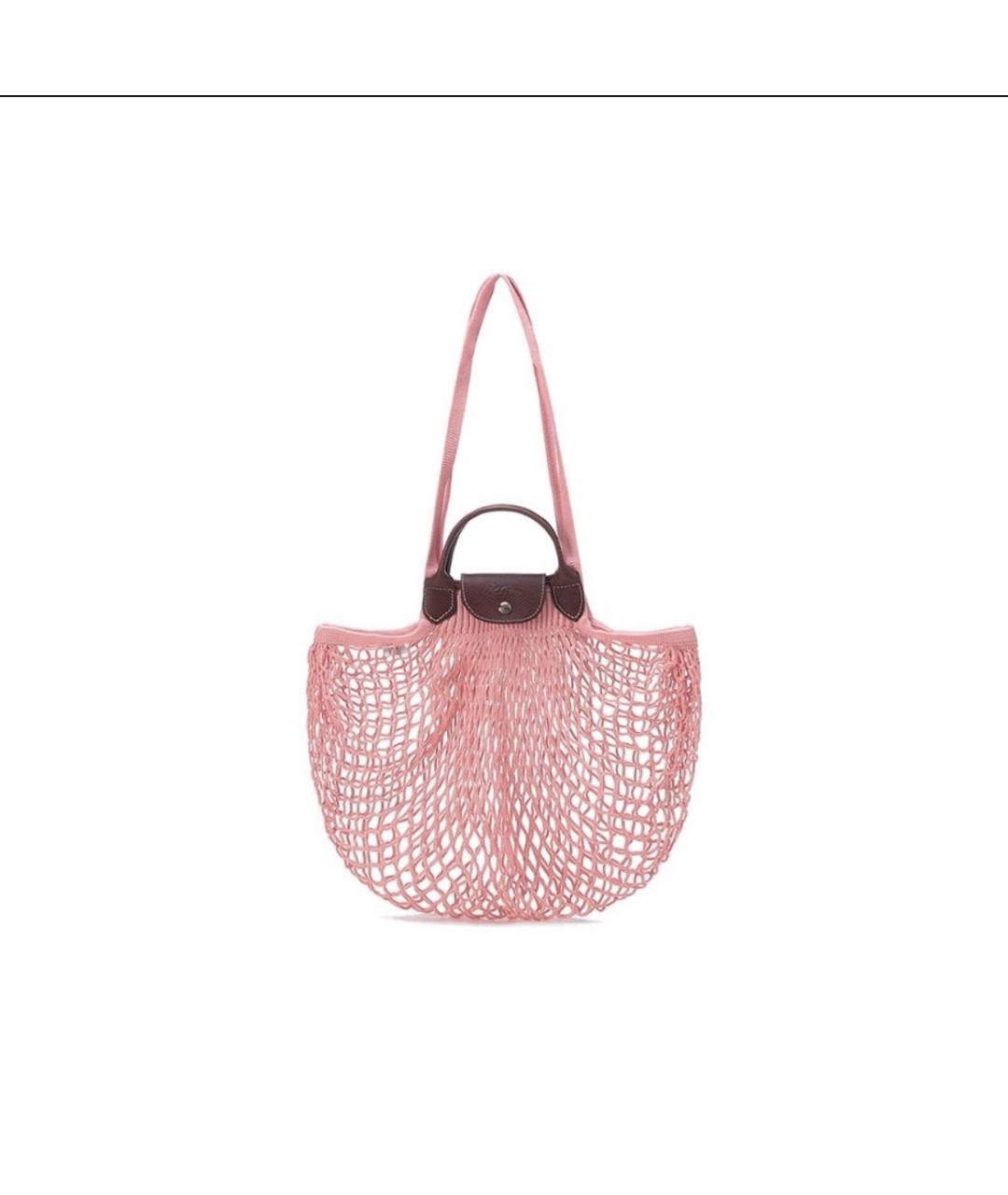 LONGCHAMP Розовая тканевая сумка через плечо, фото 7