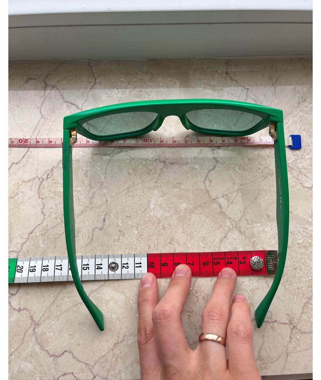 BOTTEGA VENETA Зеленые пластиковые солнцезащитные очки, фото 6