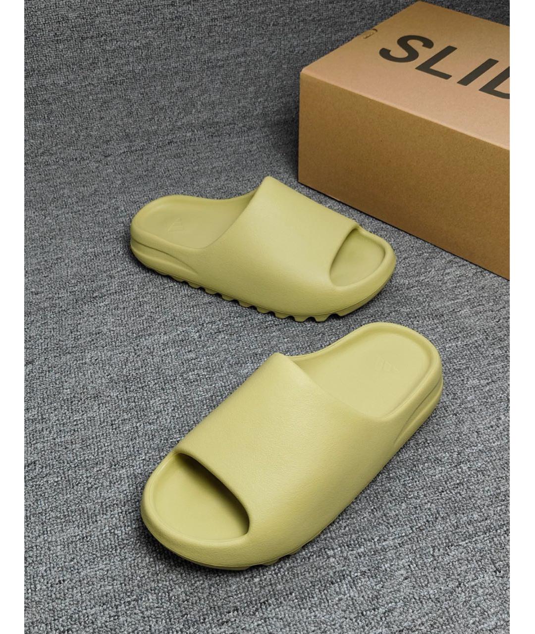 ADIDAS YEEZY Зеленые шлепанцы, фото 8