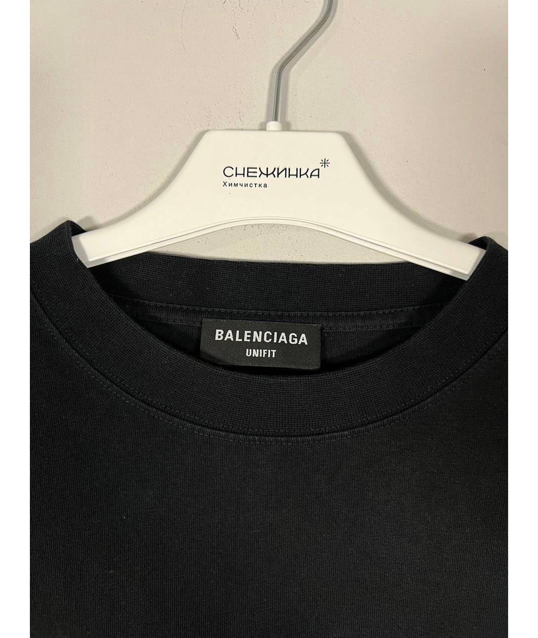 BALENCIAGA Черная хлопковая футболка, фото 5