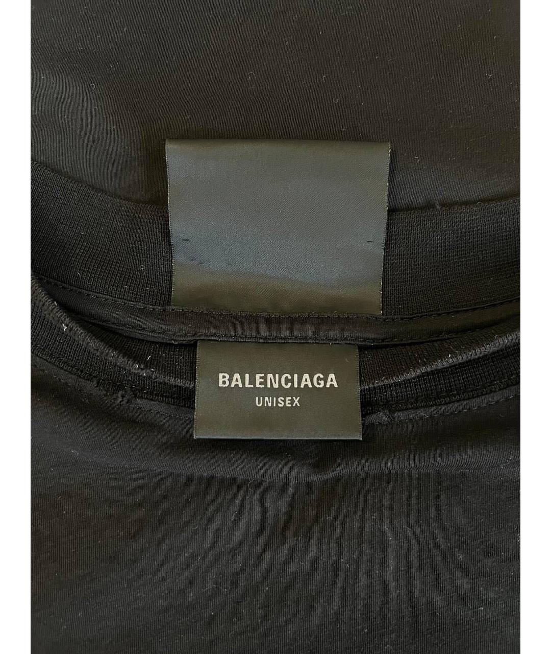 BALENCIAGA Черная хлопковая футболка, фото 6