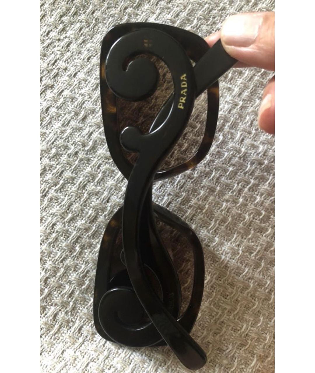 PRADA Коричневые пластиковые солнцезащитные очки, фото 8