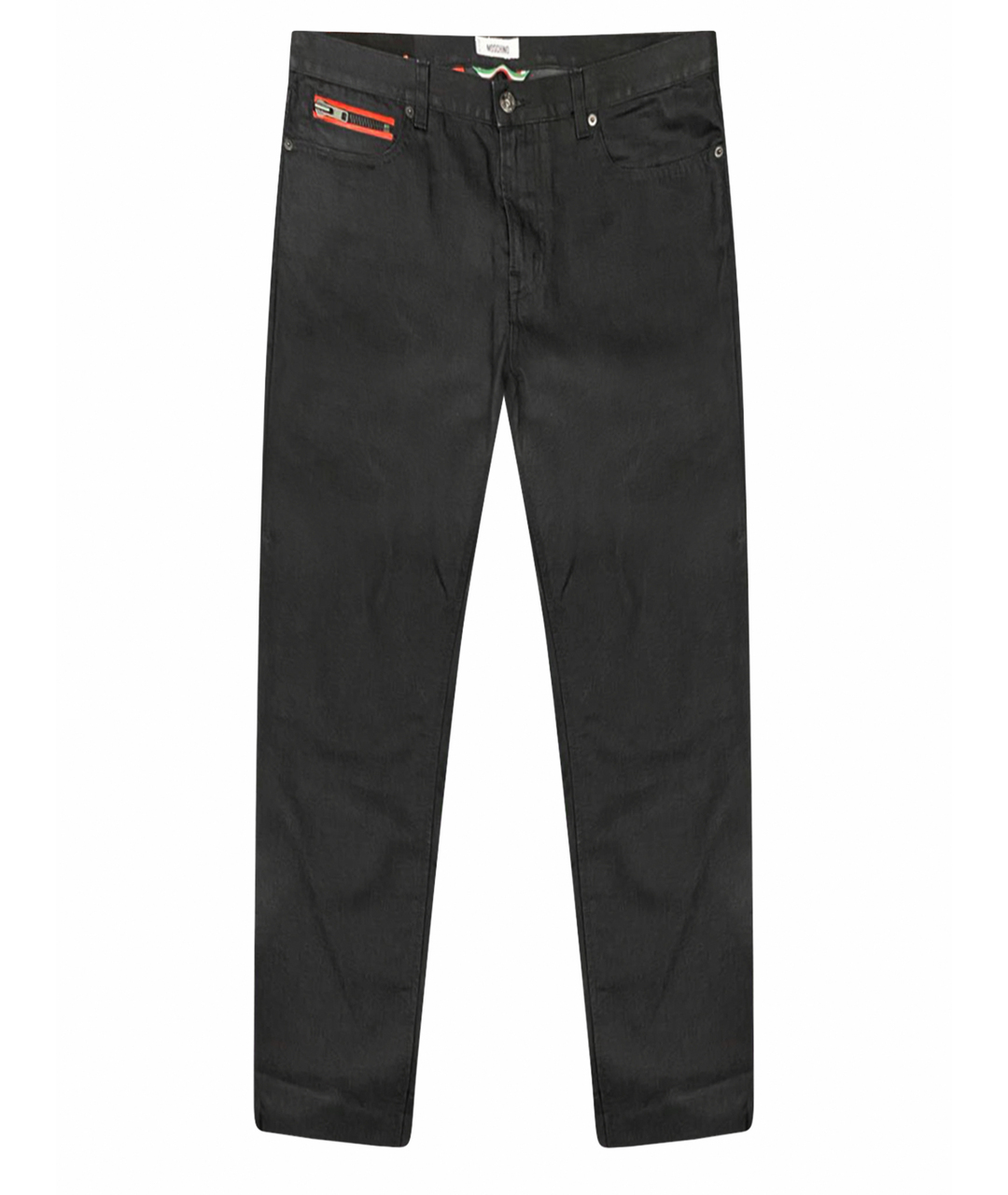 MOSCHINO Черные хлопковые прямые джинсы, фото 1