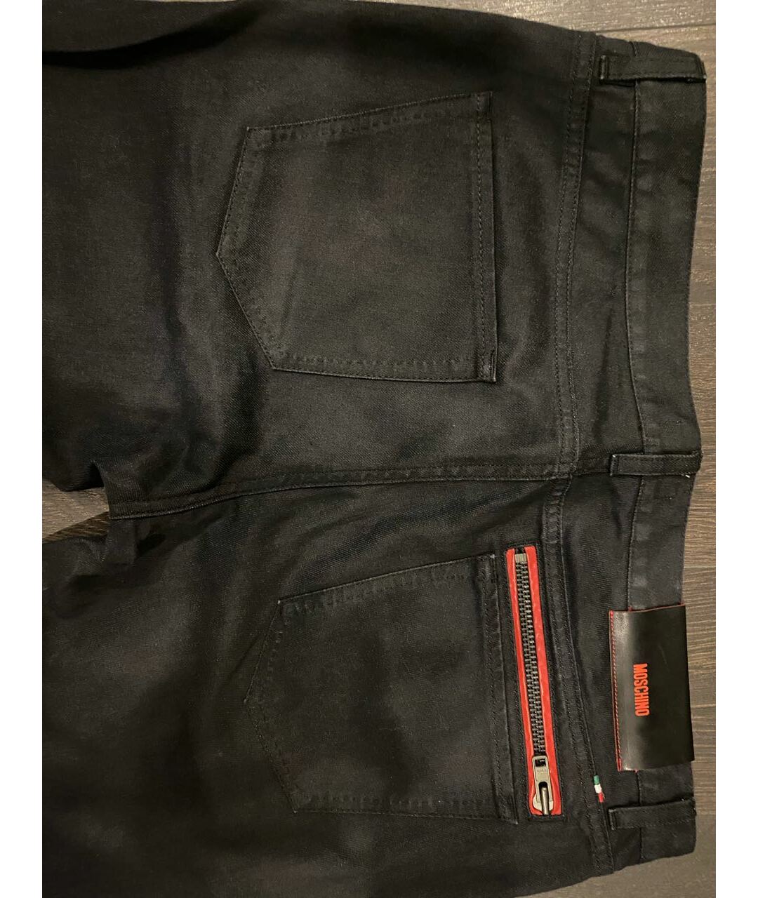 MOSCHINO Черные хлопковые прямые джинсы, фото 4