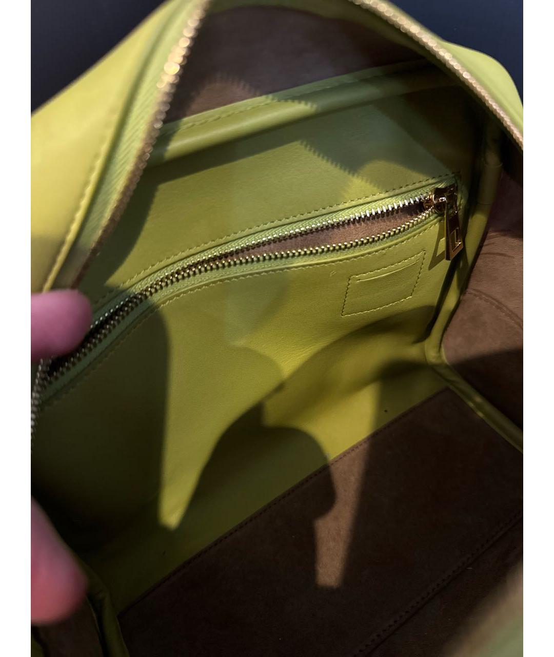 LOEWE Зеленая кожаная сумка с короткими ручками, фото 8