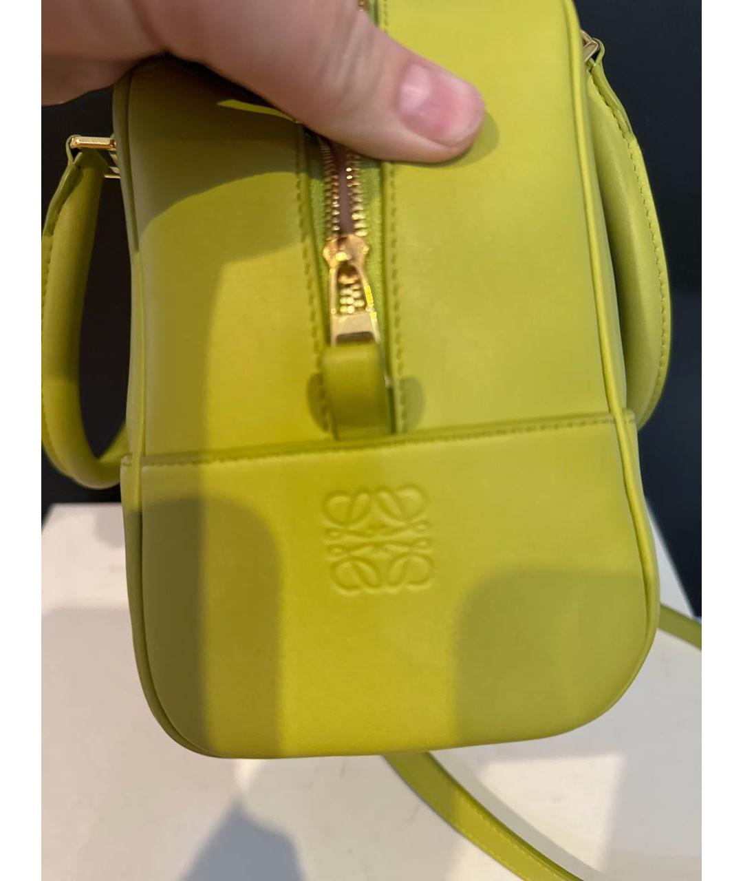 LOEWE Зеленая кожаная сумка с короткими ручками, фото 6