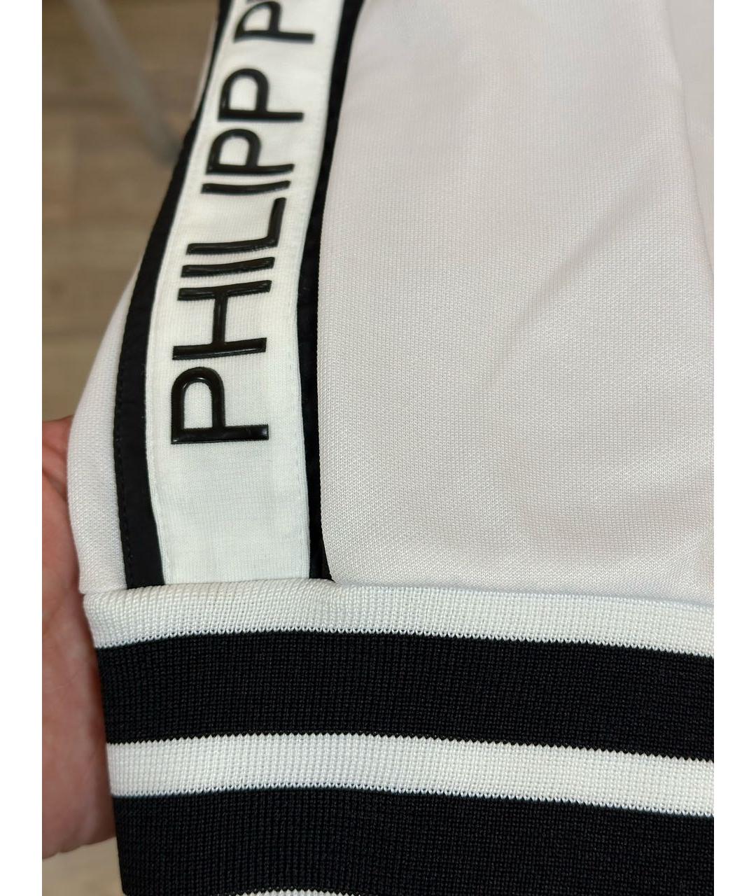 PHILIPP PLEIN Белые хлопковые спортивные брюки и шорты, фото 4