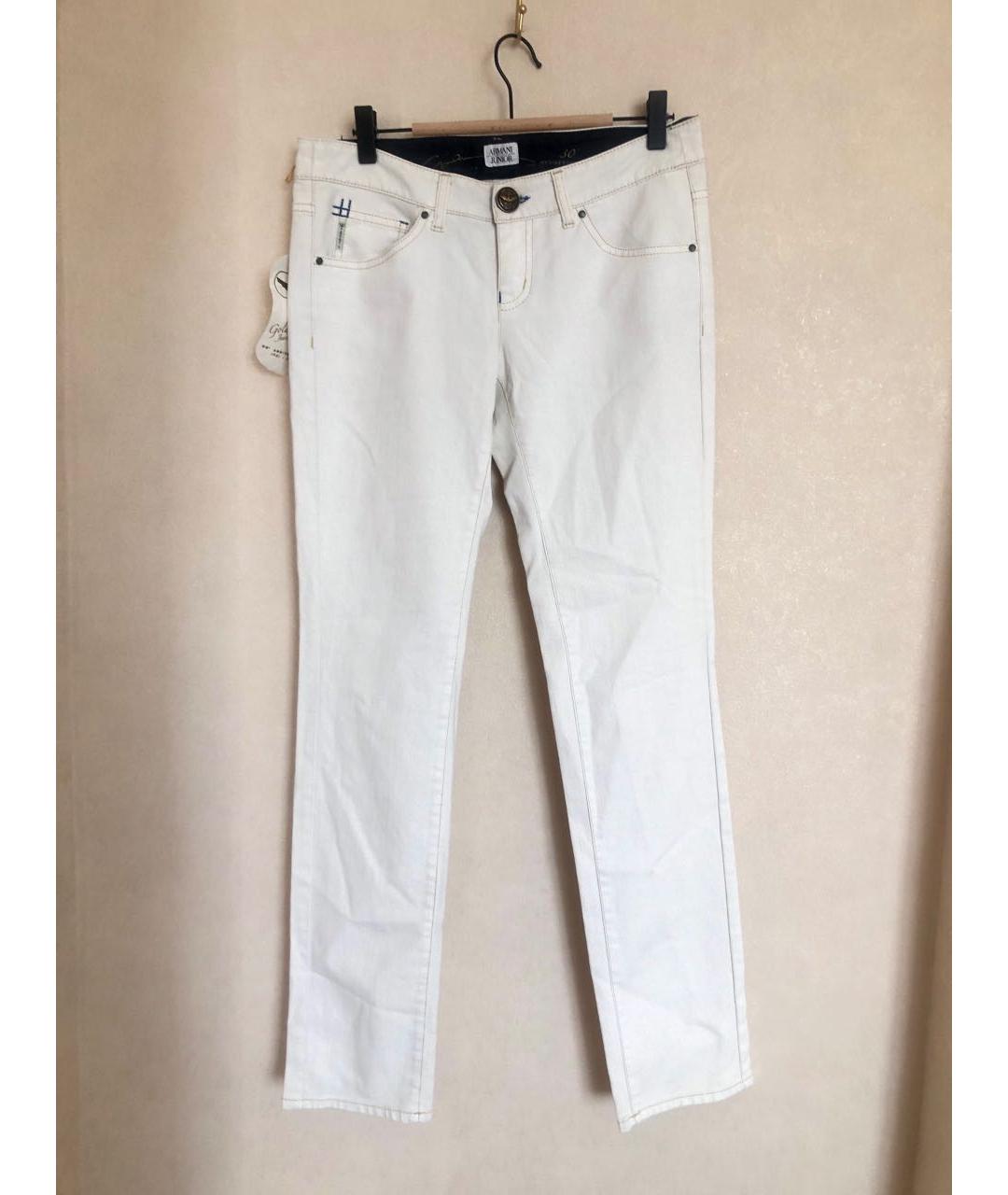ARMANI JUNIOR Белые хлопковые детские джинсы, фото 9