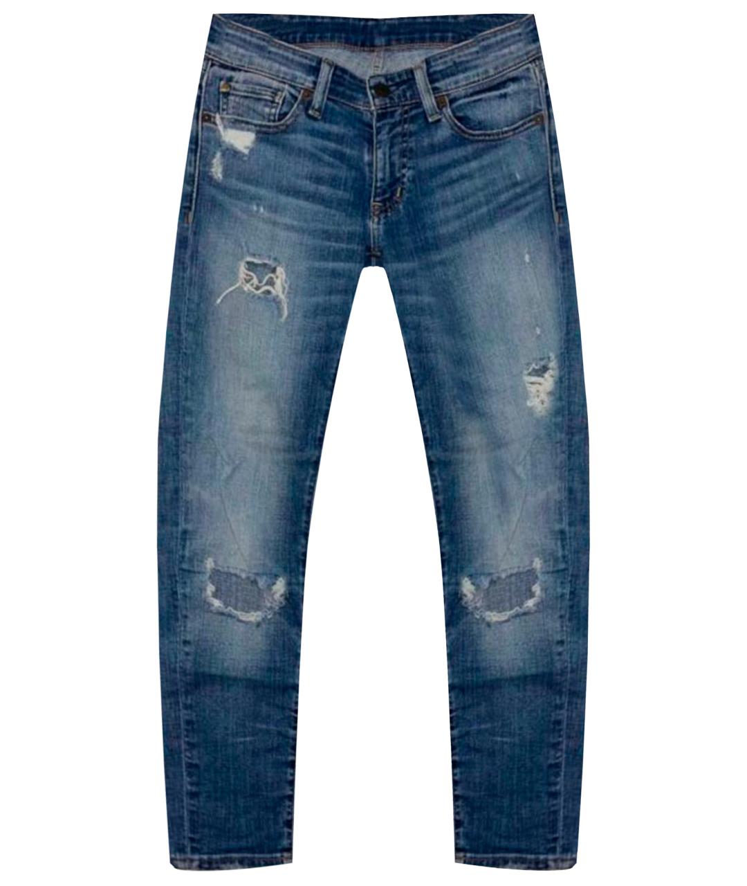 RALPH LAUREN DENIM & SUPPLY Синие хлопковые джинсы слим, фото 1