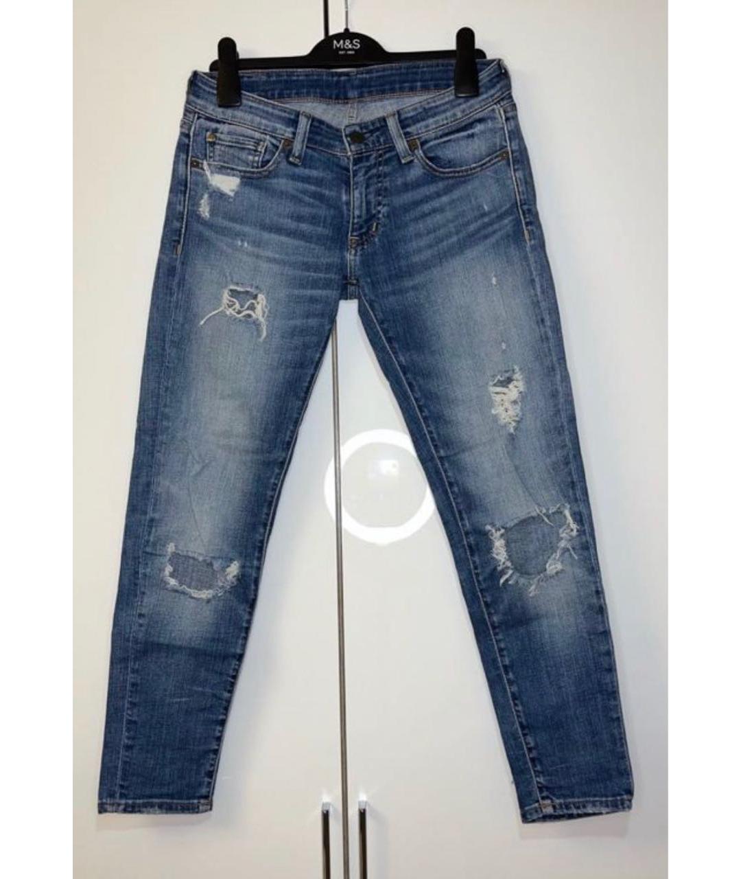 RALPH LAUREN DENIM & SUPPLY Синие хлопковые джинсы слим, фото 6