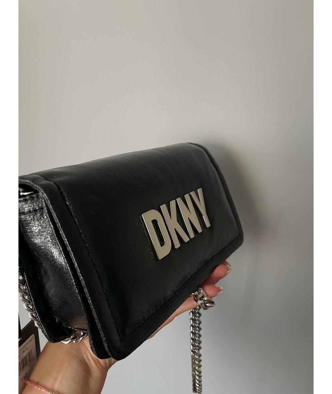 DKNY Черная синтетическая сумка через плечо, фото 2