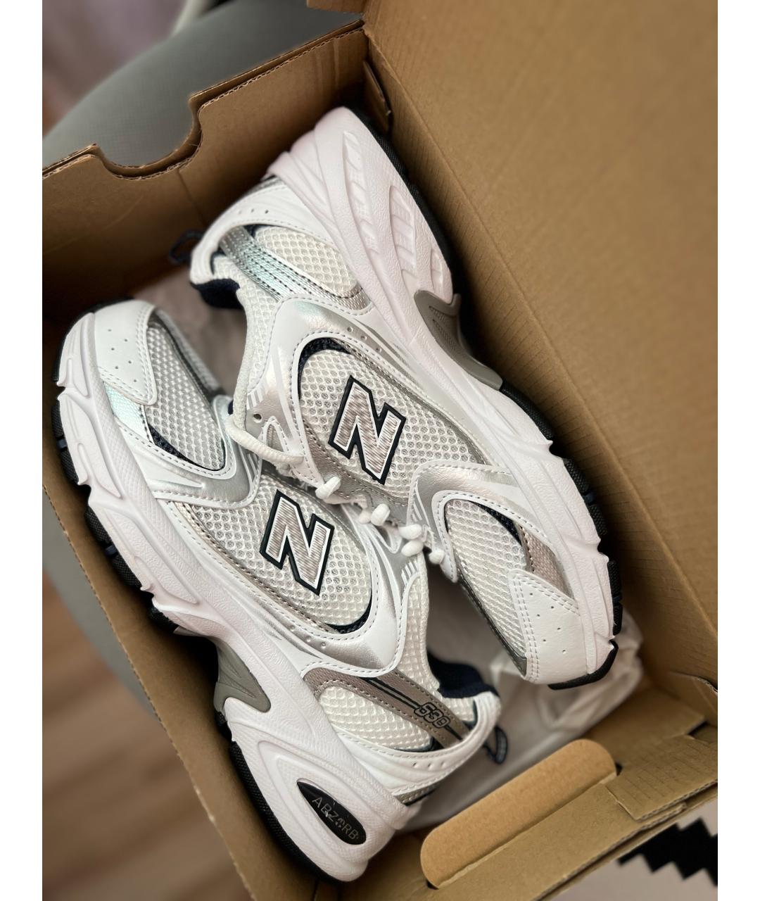 NEW BALANCE Белые кожаные кроссовки, фото 4