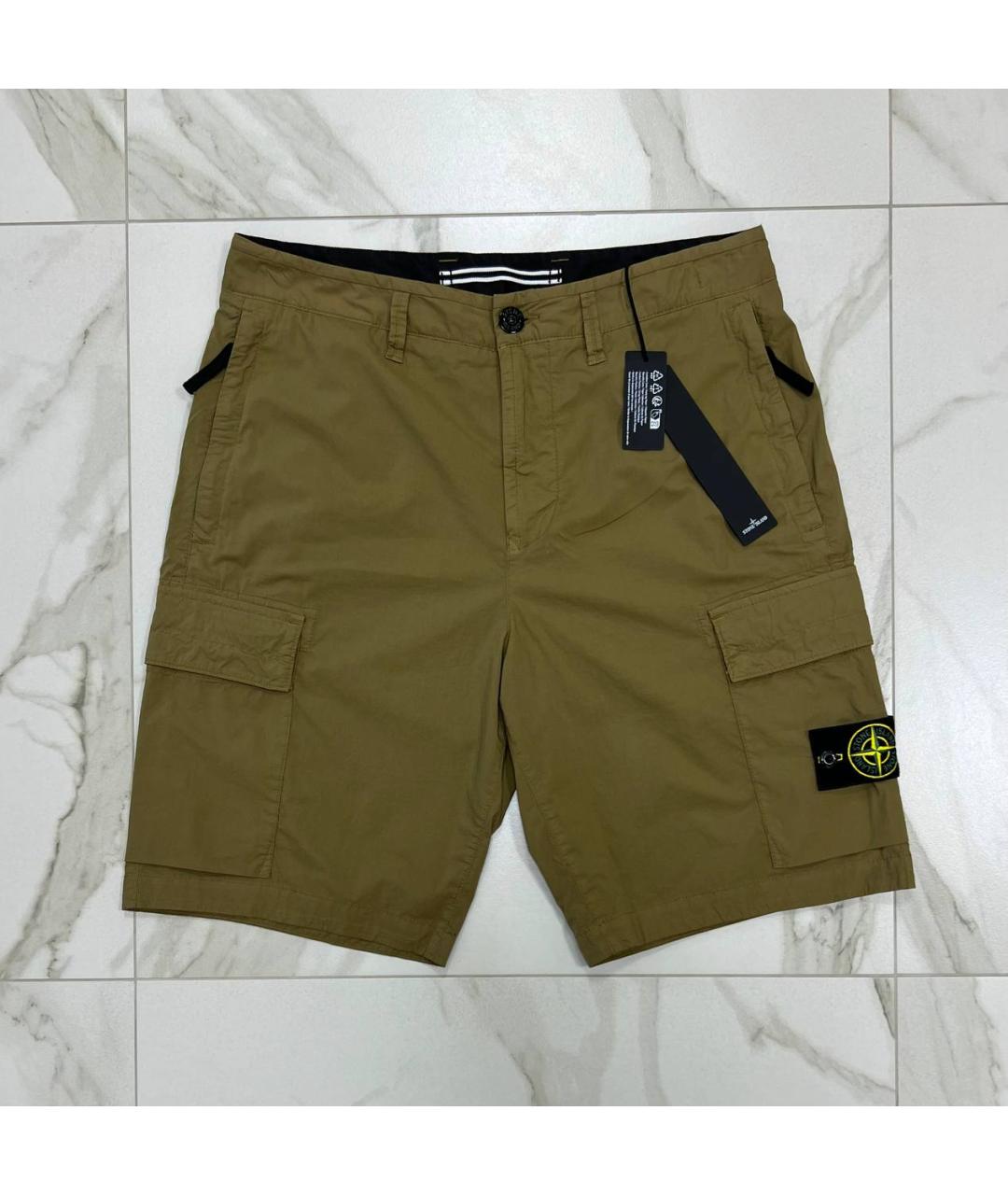 STONE ISLAND Хаки шорты, фото 8
