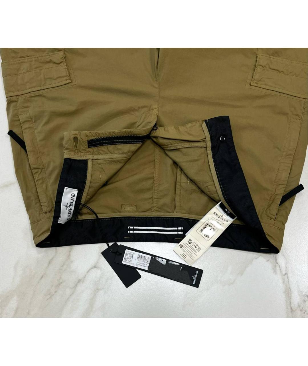 STONE ISLAND Хаки шорты, фото 4