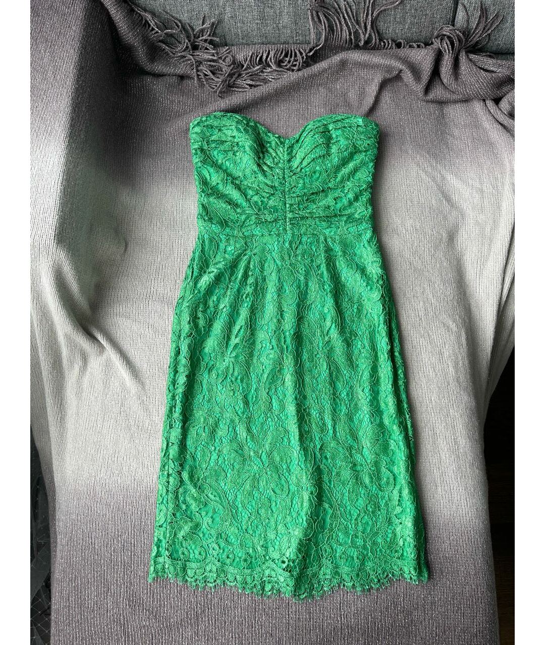 DOLCE&GABBANA Зеленые хлопковое вечернее платье, фото 8