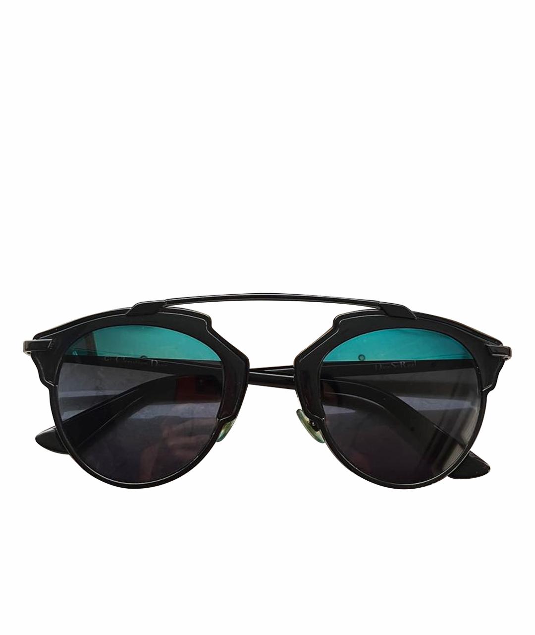 CHRISTIAN DIOR Черные пластиковые солнцезащитные очки, фото 1