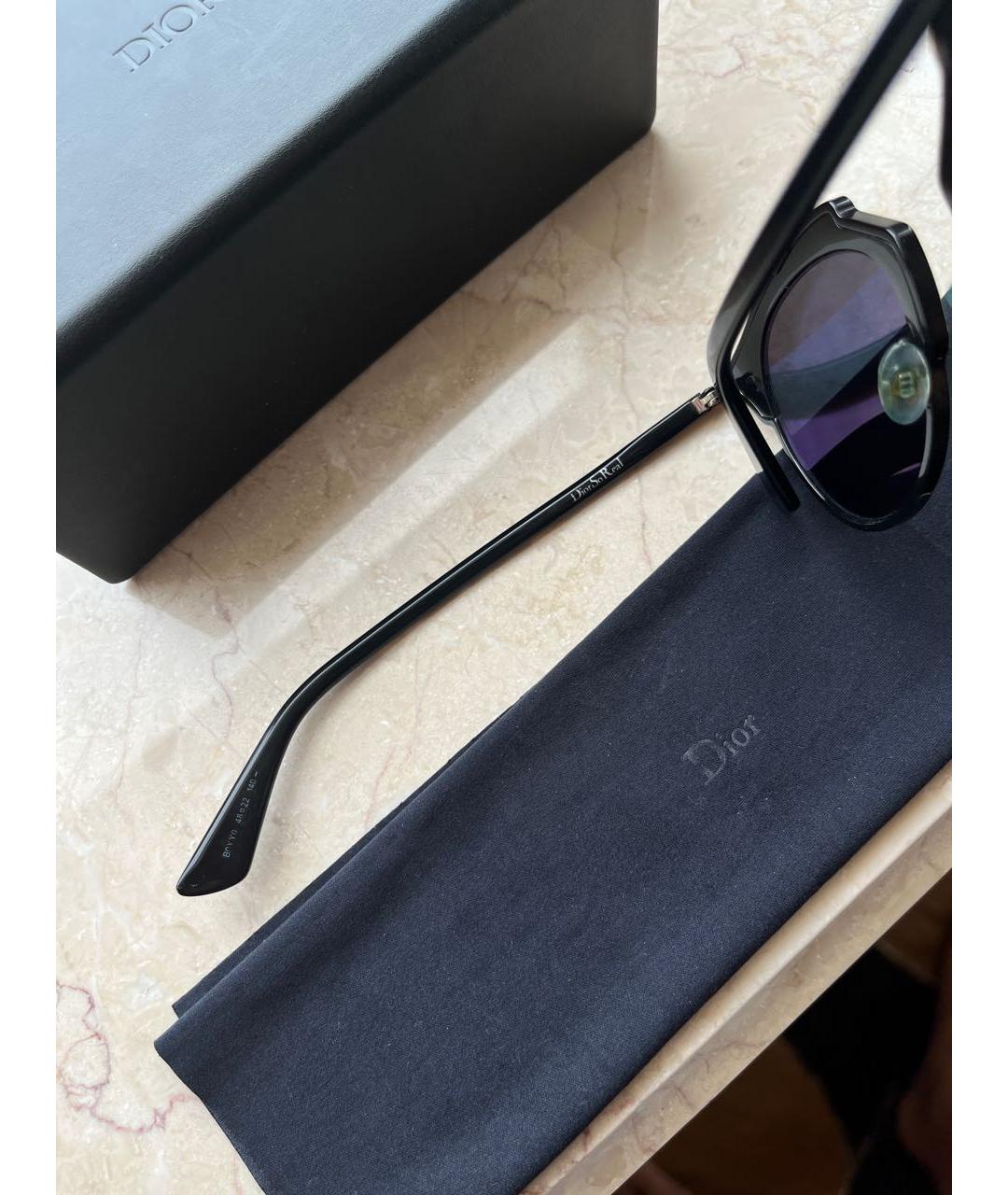 CHRISTIAN DIOR Черные пластиковые солнцезащитные очки, фото 3