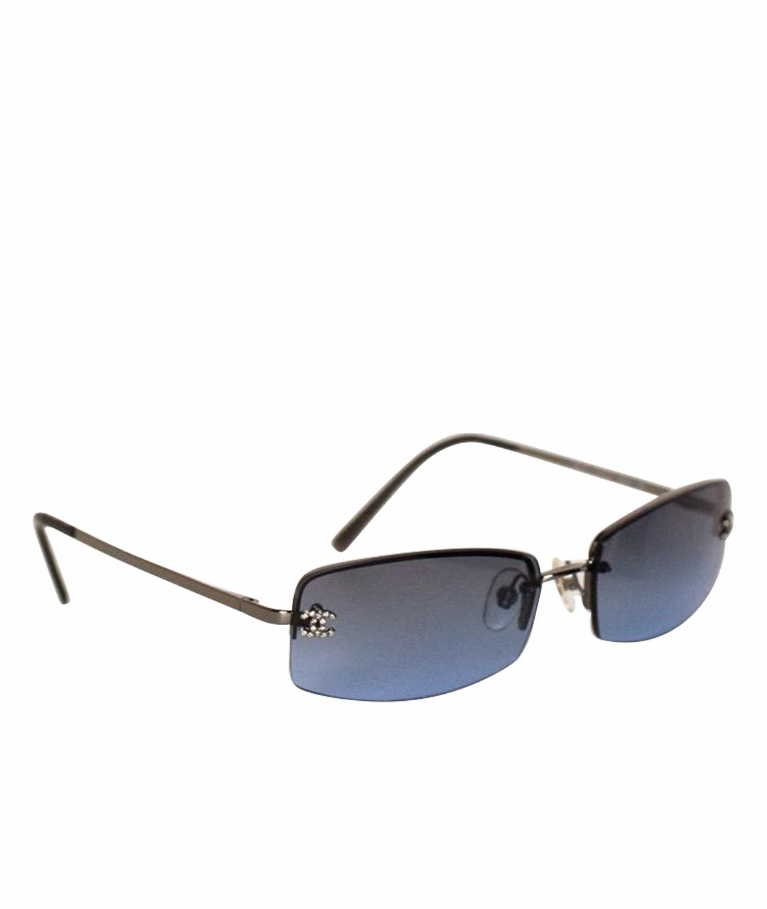 CHANEL Темно-синие металлические солнцезащитные очки, фото 1