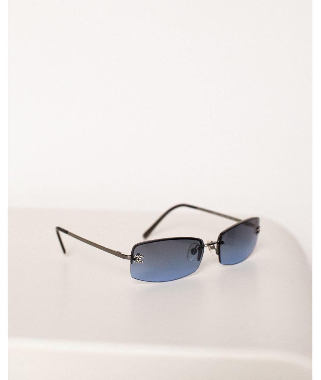 CHANEL Темно-синие металлические солнцезащитные очки, фото 9