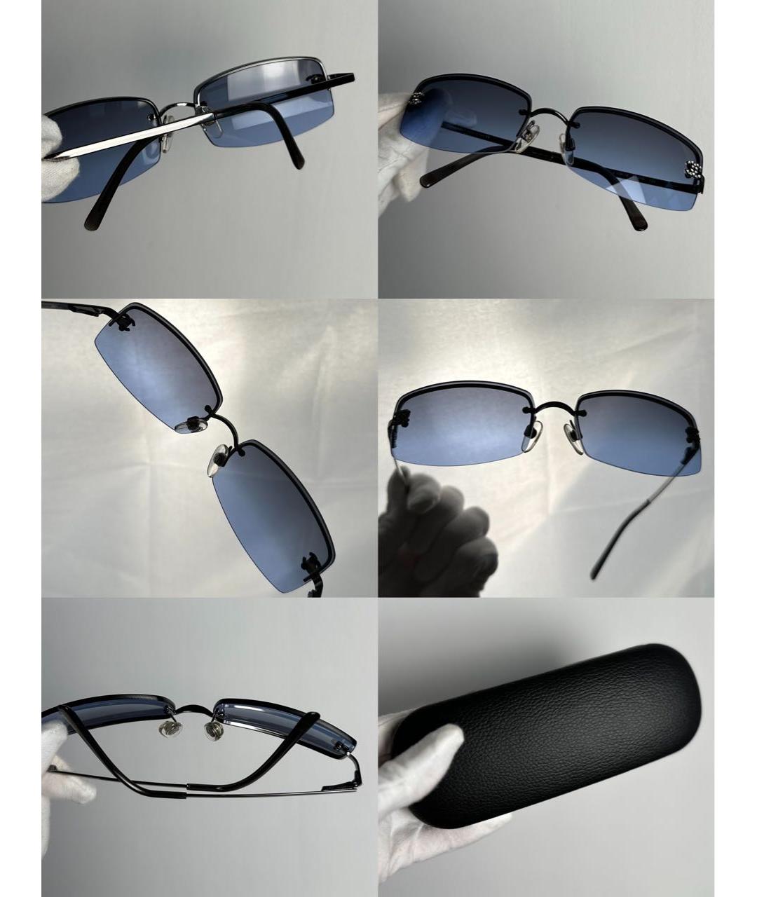 CHANEL Темно-синие металлические солнцезащитные очки, фото 7