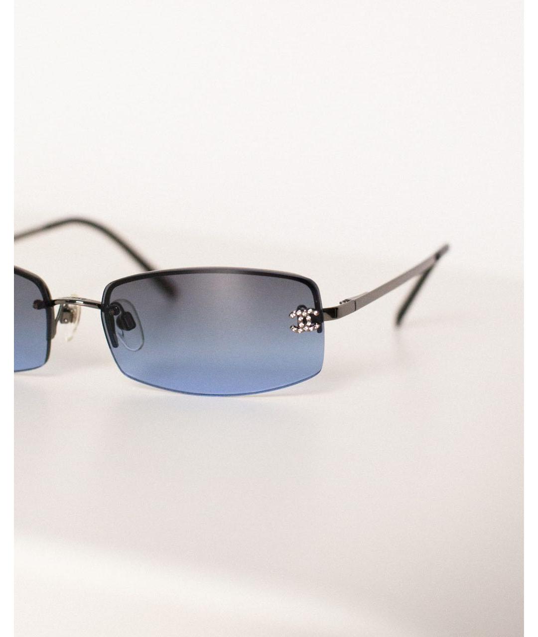 CHANEL Темно-синие металлические солнцезащитные очки, фото 3
