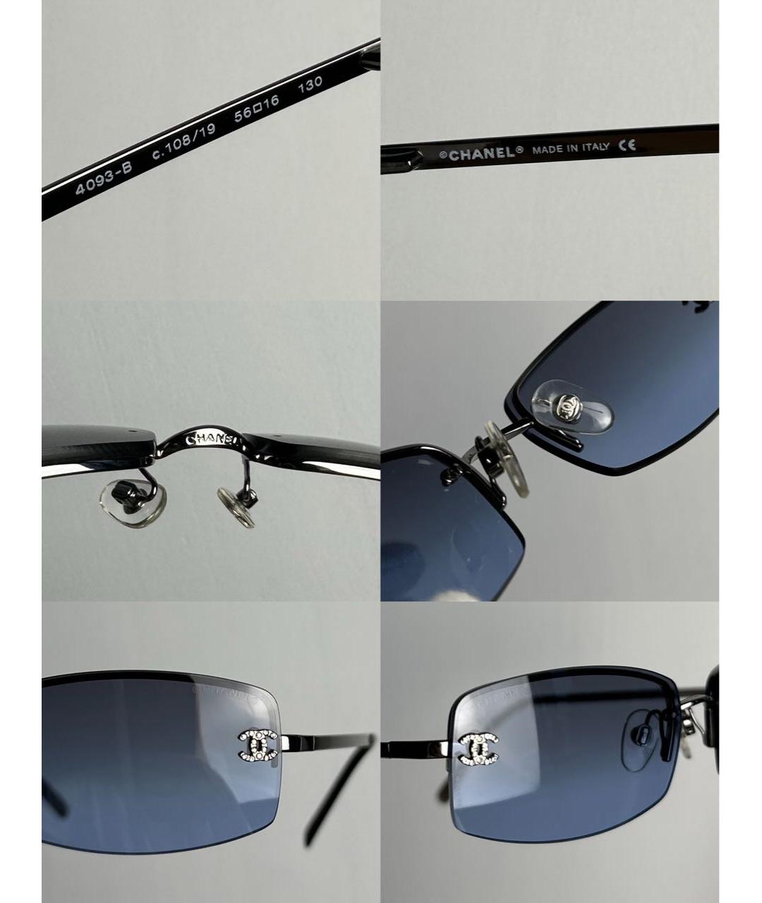 CHANEL Темно-синие металлические солнцезащитные очки, фото 6