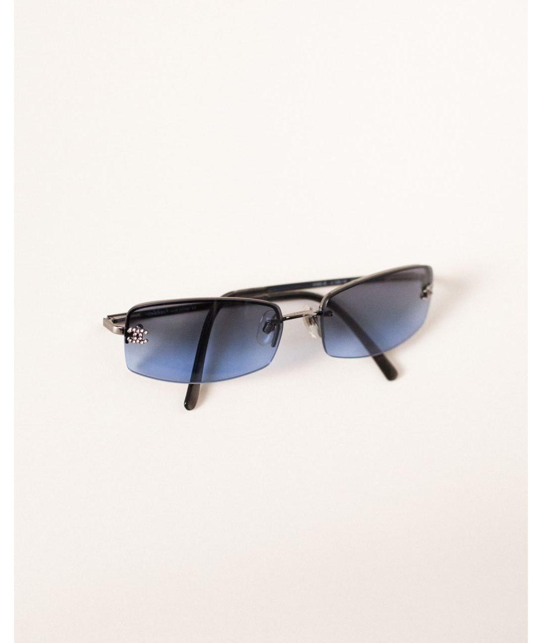 CHANEL Темно-синие металлические солнцезащитные очки, фото 5