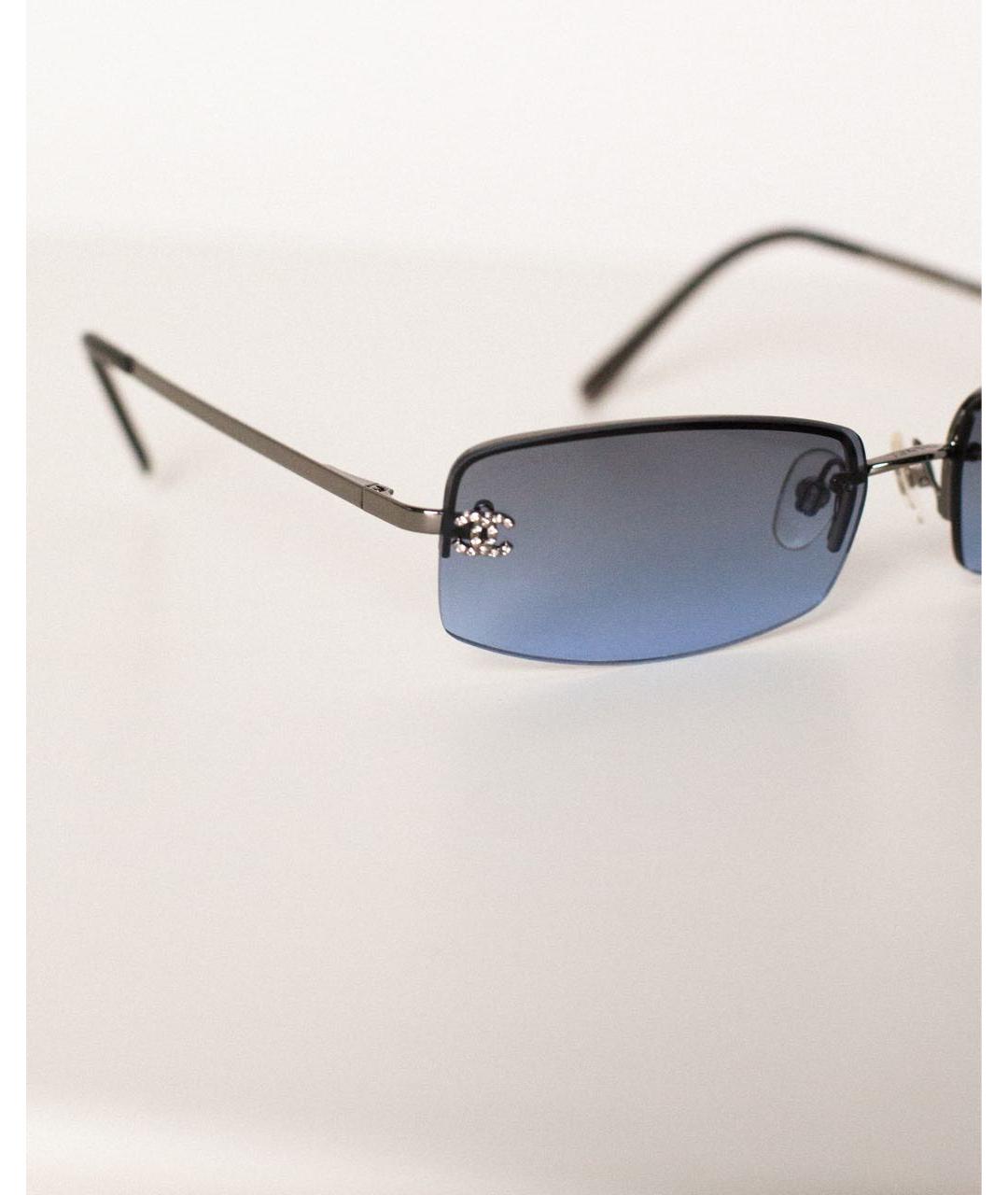 CHANEL Темно-синие металлические солнцезащитные очки, фото 2