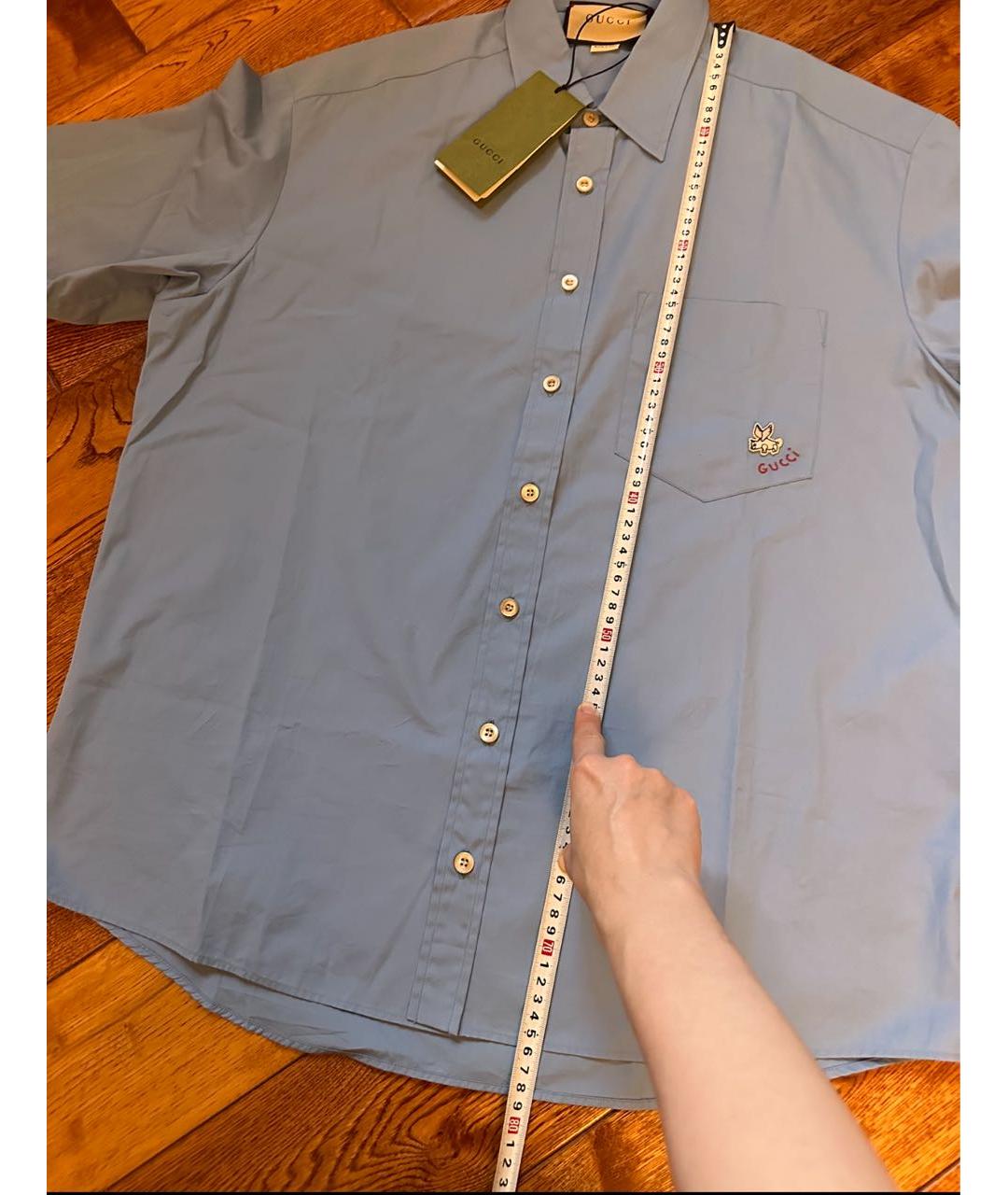 GUCCI Голубая хлопковая кэжуал рубашка, фото 6