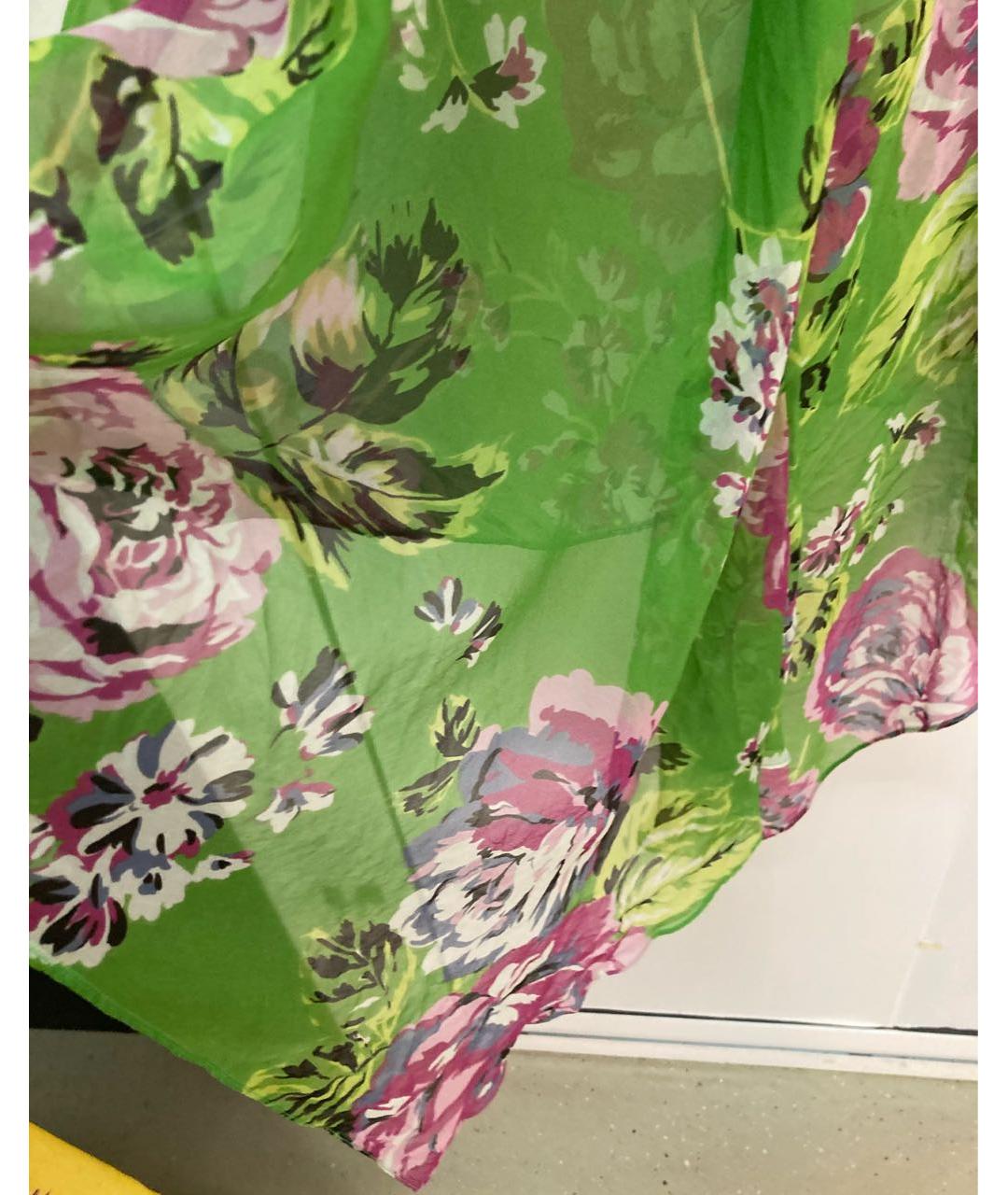 DOLCE&GABBANA Зеленые шелковое повседневное платье, фото 4