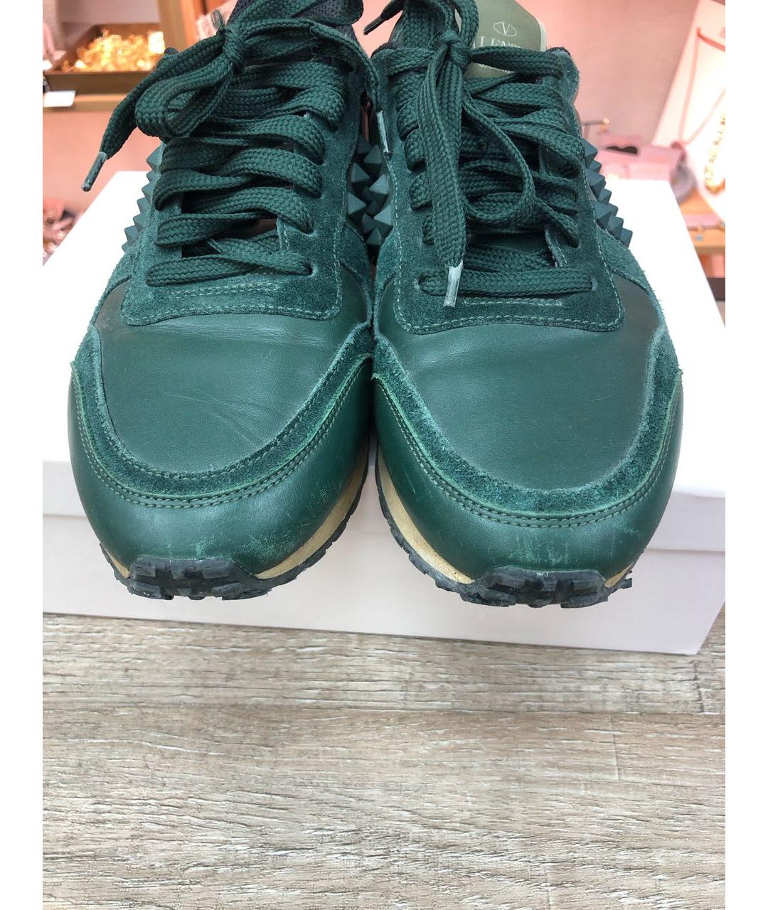 VALENTINO Зеленые кожаные кроссовки, фото 6