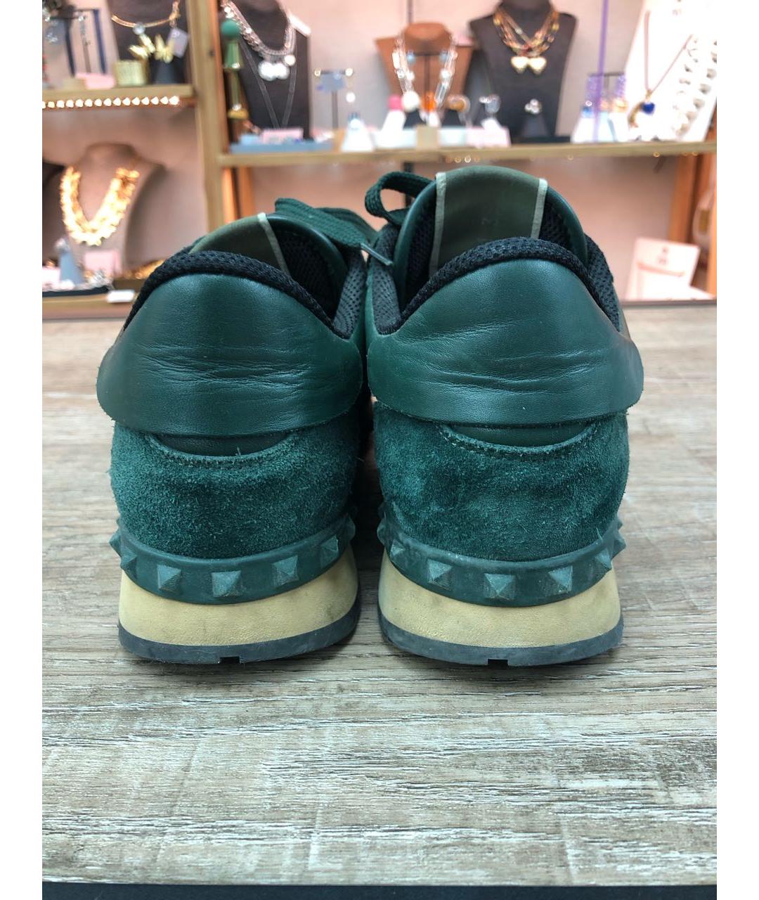 VALENTINO Зеленые кожаные кроссовки, фото 4