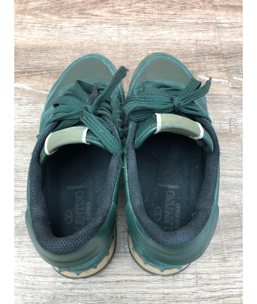 VALENTINO Зеленые кожаные кроссовки, фото 3