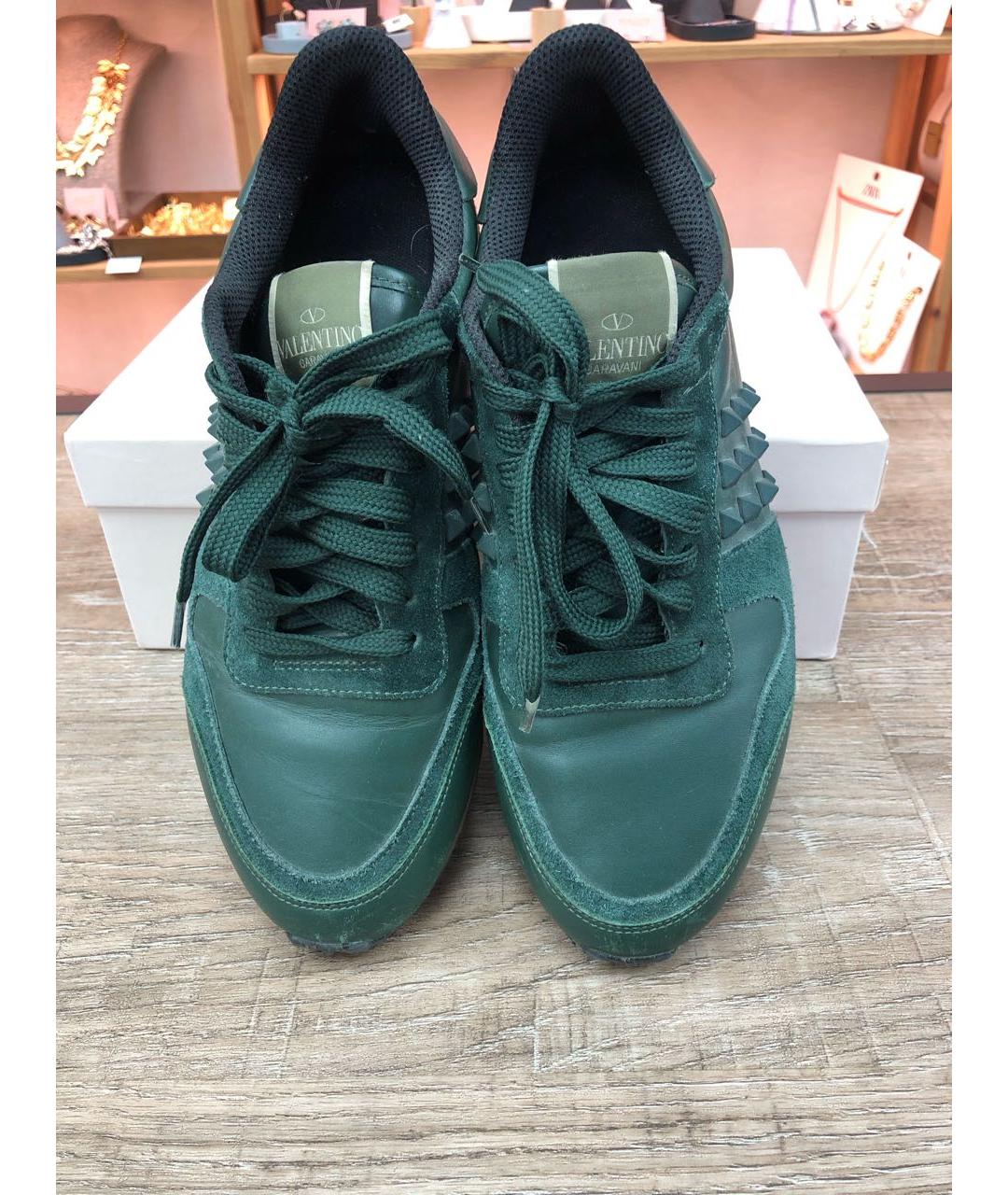 VALENTINO Зеленые кожаные кроссовки, фото 5