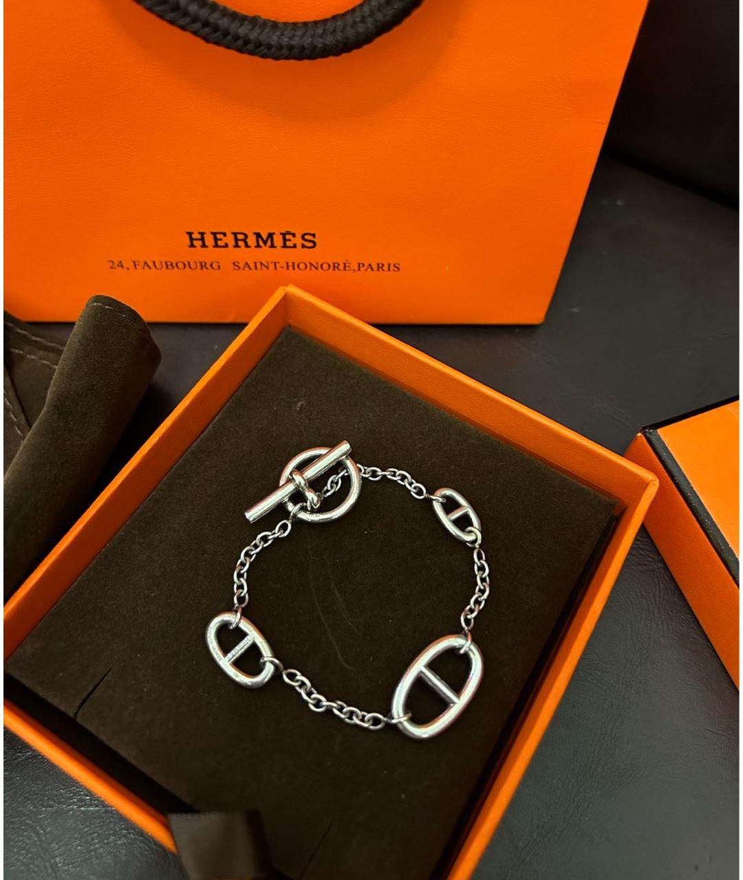 HERMES Серебряный браслет, фото 3