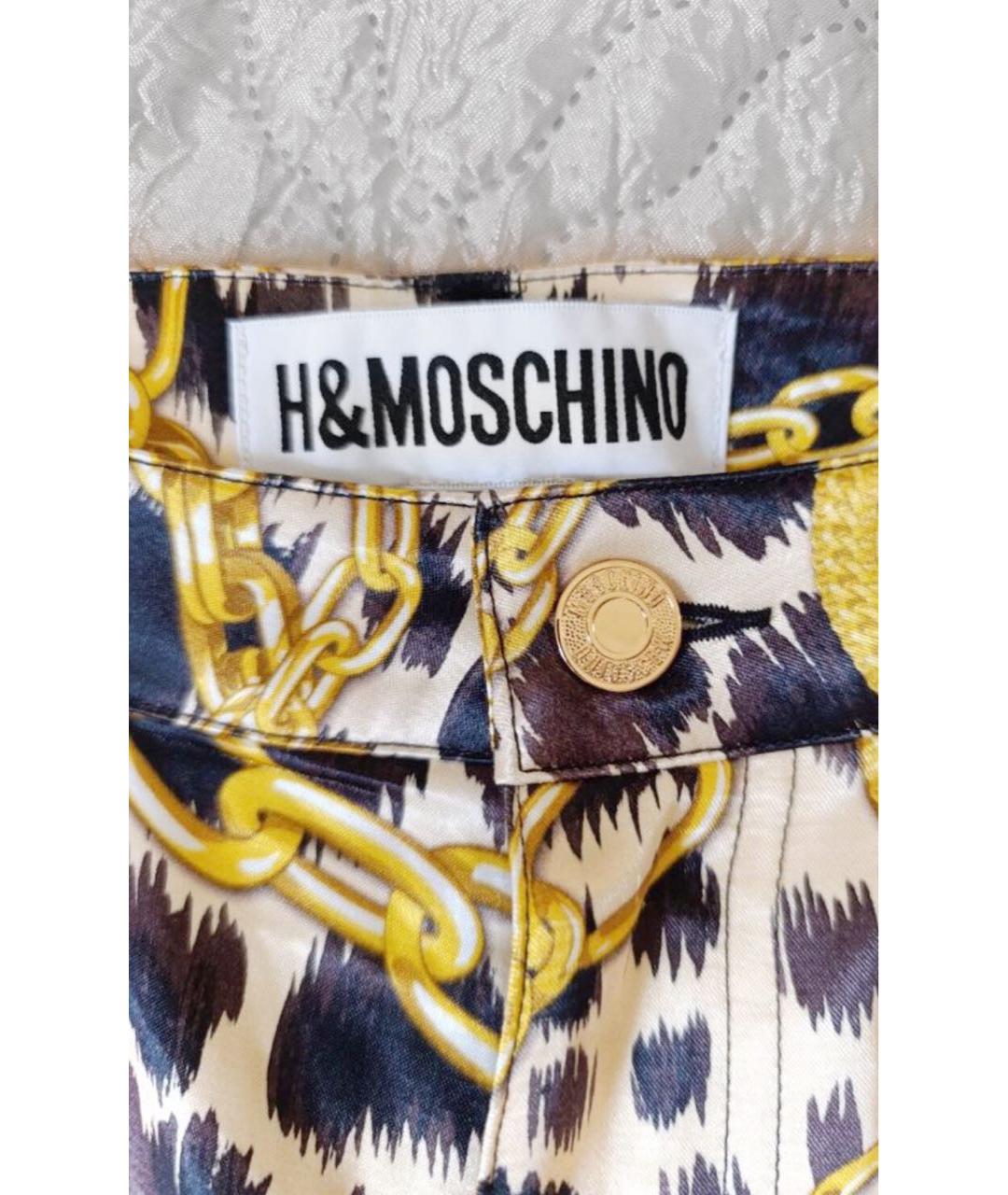 MOSCHINO Желтые хлопковые джинсы слим, фото 4