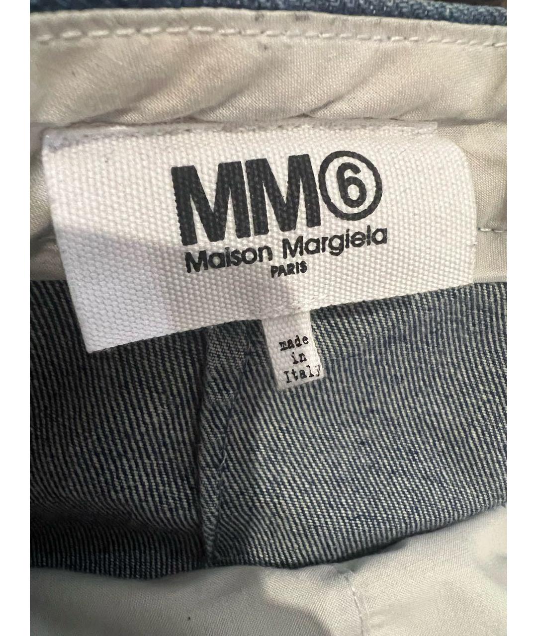 MM6 MAISON MARGIELA Темно-синие хлопковые прямые джинсы, фото 4