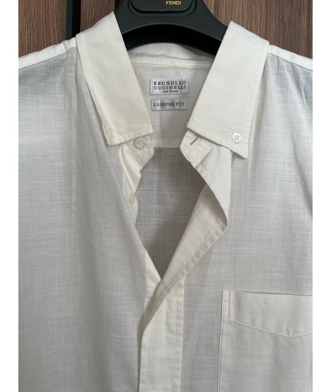 BRUNELLO CUCINELLI Белая хлопковая классическая рубашка, фото 3