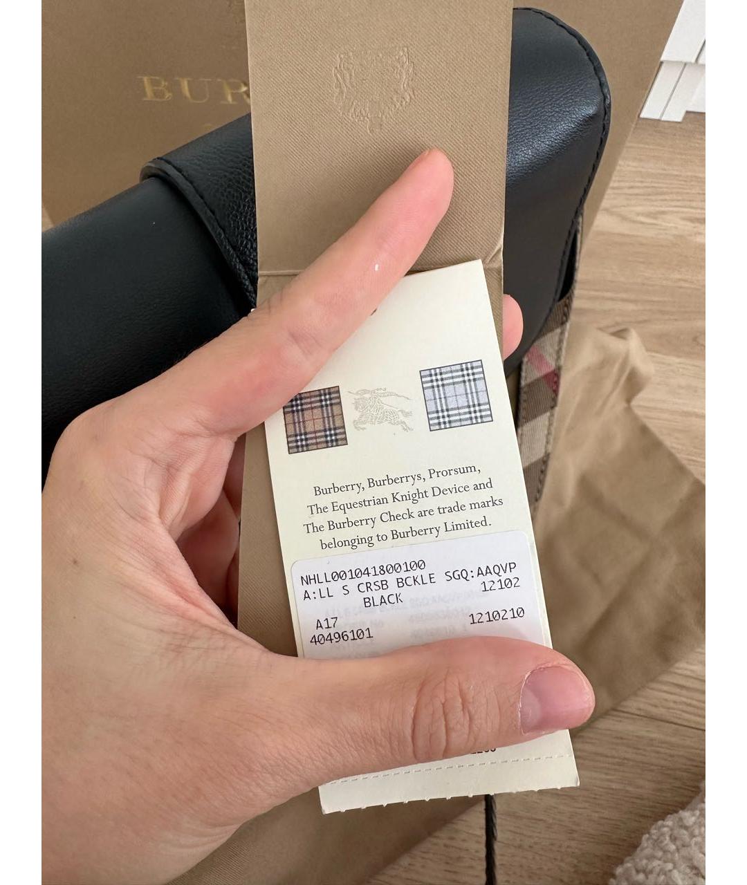 BURBERRY Черная кожаная сумка через плечо, фото 5