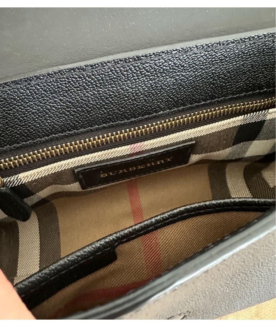 BURBERRY Черная кожаная сумка через плечо, фото 6